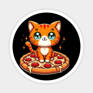 Cute kawaii with Pizza, Funny Pizza lover Magnet